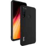 IMAK Stylish Kickstand Soft Phone Case with Tempered Glass Film for Xiaomi Redmi Note 8 – Metal Black
