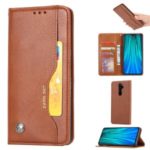 Auto-absorbed Leather Wallet Case for Xiaomi Redmi Note 8 Pro – Brown