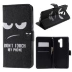 Cross Texture Pattern Printing Flip Leather Wallet Protective Cover for Xiaomi Redmi Note 8 Pro – Don’t Touch My Phone
