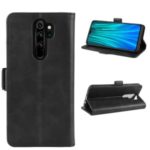 Magnet Adsorption Leather Wallet Stand Phone Casing for Xiaomi Redmi Note 8 Pro – Black