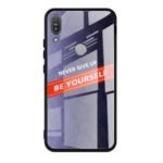 Cool Letters Pattern Tempered Glass PC TPU Protective Shell for Asus Zenfone Max Pro (M1) ZB601KL – Purple