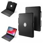 F129-A 360 Degree Rotatable Colorful Backlight Bluetooth Keyboard Shell for iPad Pro 12.9-inch (2018) – Black