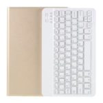 A860 Smart Bluetooth Keyboard Leather Stand Case for Samsung Galaxy Tab S6 SM-T860 (Wi-Fi)/T865 (LTE) – Gold
