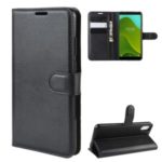Litchi Skin Wallet Leather Stand Case for Wiko Y70 – Black