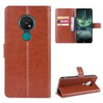 Crazy Horse Texture Wallet Leather Case Cover with Strap for Nokia 6.2 / 7.2 – Brown