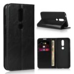 Crazy Horse Skin Wallet Stand Genuine Leather Case Shell for Nokia 4.2 (2019) – Black