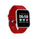 YS18 1.3-inch Color Screen Health Monitoring Bluetooth Smart Watch with Silicone Strap – Silver / Red