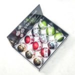 12Pcs/Box 8cm Printed Xmas Tree Hanging Ornament Decorative Christmas Balls – Style A