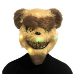 LED Lighting Bloody Plush Teddy Halloween Mask Scary Costume Prop