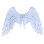 Kids Unisex Feather Angel Wings Dress Up Accessory for Cosplay Halloween Decor – White