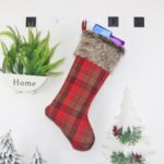 Christmas Gift Socks Plush Christmas Stocking with Hanging Rope for Xmas Tree Ornament Christmas Decorations