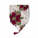 Christmas Polyester Table Runner Top Tablecloth Home Decoration – Red Flowers