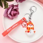 3D Santa Claus Snowman Pendant Christmas Keychain – White Snowman