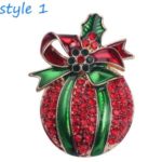 Cartoon Christmas Elk Tree Sock Brooch Pin Collar Lapel Badge – Style 1