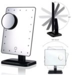 180° Rotatable Led Lighted Makeup Mirror 3X Magnifying Glass with Stand Hands Free – Black