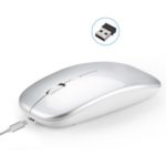 HXSJ M90 Wireless Mouse Rechargable Computer Mouse 2.4G Silent Mouse with USB Receiver – Silver