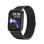 P31 1.3-inch Color Screen Heart Rate Monitoring Waterproof Sports Smart Watch [Metal Strap] – Black
