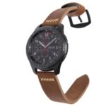 Crazy Horse Skin Cowhide Leather Smart Watch Band Replacement Strap for Samsung Galaxy Watch 46mm – Brown