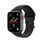 3D Diamond Texture Silicone Watch Band for Apple Watch Series 5 4 40mm / Series 3 2 1 38mm – Black