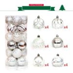 24PCS/Lot Christmas Tree Decor Ball Bauble Xmas Party Hanging Ball Decorations – Silver / White