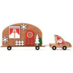 Christmas Ornaments Santa Clause Cart Wooden Christmas Closet Decoration for Table Decor Window Display