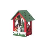 Christmas LED Light Wooden House Christmas Ornament Home Decoration – Snowman