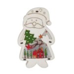 Xmas Decoration Ornament Santa Claus Snowman Shape Wood Shiny Desktop Decor Craft – Santa Claus