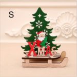Christmas Wooden Tree Sled Ornament Table Decoration DIY Craft – Size: S / Santa Claus