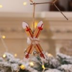 Christmas Sled Wooden Hanging Decoration Xmas Tree Pendant Ornament – Red