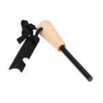 Multi-function Small Ruler Portable Flint Stone Fire Starter with Wooden Handle