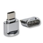 USB Type C Card Reader Aluminum Alloy TF Flash Memory Card Reader OTG Adapter – Grey