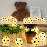 10-LED 2.13m Soccer Football LED String Light for World Cup Theme Parties Home Decoration – Warm White