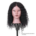 15″ 100% Real Hair Mannequin Head Curly Hair Salon Training Head  Salon Dummy Head