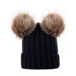 Winter Warm Women and Kids Knitted Crochet Wool Hat – Black/Adult Size