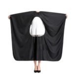 Salon Barbers Hairdressing Cape Gown with Viewing Window Hair Cutting Styling Apron – Black