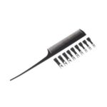 Hair Dyeing Comb Adjustable Sectioning Highlight Comb Weaving Cutting Brush – Black