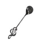 304 Stainless Steel Musical Note Spoon Coffee Ice Cream Tea Spoon Tableware – Black
