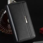Business Men Luxury Wallets Long PU Leather Phone Clutch Wallet Purse Hand Bag Card Holder – Black