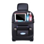 Car Seat Back Bag Folding Table Organizer Pad Drink Storage Pocket – Black