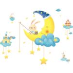 Moon Bunny Stars HD Printing Wall Decoration Decal DIY Stickers Set