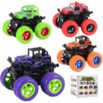 9cm Little Jeep Off-Road Vehicle Strong Four Big Wheel Inertia Scale Friction Power Car Boy Toy Gift – Random