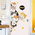 Cute Cartoon Pets HD Printing Wall DIY Decor Stickers Set