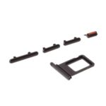 OEM 5Pcs/Set Side Button Set for Apple iPhone 11 6.1 inch (Mute / Power / Volume Buttons + SIM Card Tray) – Black