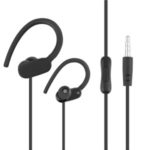3.5mm Sports Earhook Earphone In-ear Wired Earbuds with Microphone – Black