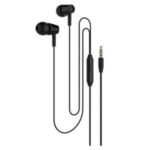 Stereo Corded Earphone Wire Control 3.5mm In-Ear Bass Music Earbuds with Microphone – Black