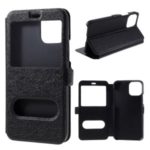Silk Texture View Window Leather Phone Case for Apple iPhone 11 Pro 5.8 inch – Black