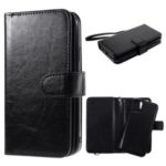 Detachable 2-in-1 Crazy Horse Wallet Leather Phone Case for Apple iPhone 11 6.1 inch – Black
