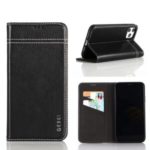 GEBEI Warship Series Genuine Leather Phone Shell Case with Card Slots for iPhone 11 Pro 5.8-inch – Black