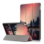 Pattern Printing PU Leather Tri-fold Stand Tablet Shell for Apple iPad 10.2 (2019) – Tree and Reflection
