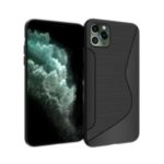 S-shape Carbon Fiber Brushed Soft TPU Phone Case for iPhone 11 Pro Max 6.5 inch